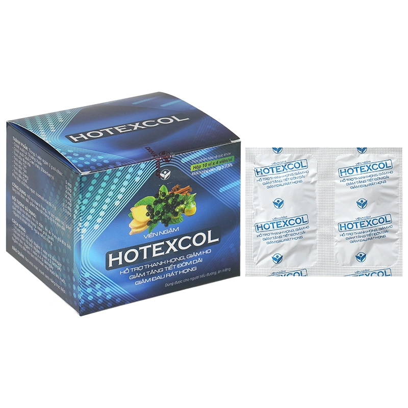 Viên Ngậm Hotexcol hỗ trợ giảm ho, giảm đau rát họng hộp 40 viên - 1